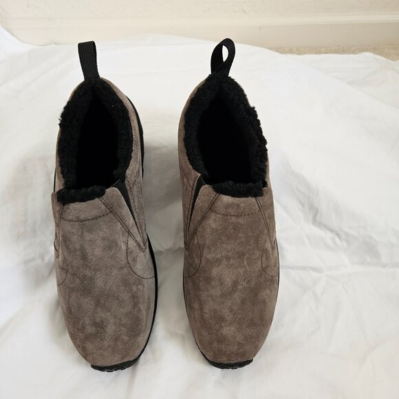 Merrell Jungle Moc Suede Slip-On Shoes Fleece Lined Tan main image 12